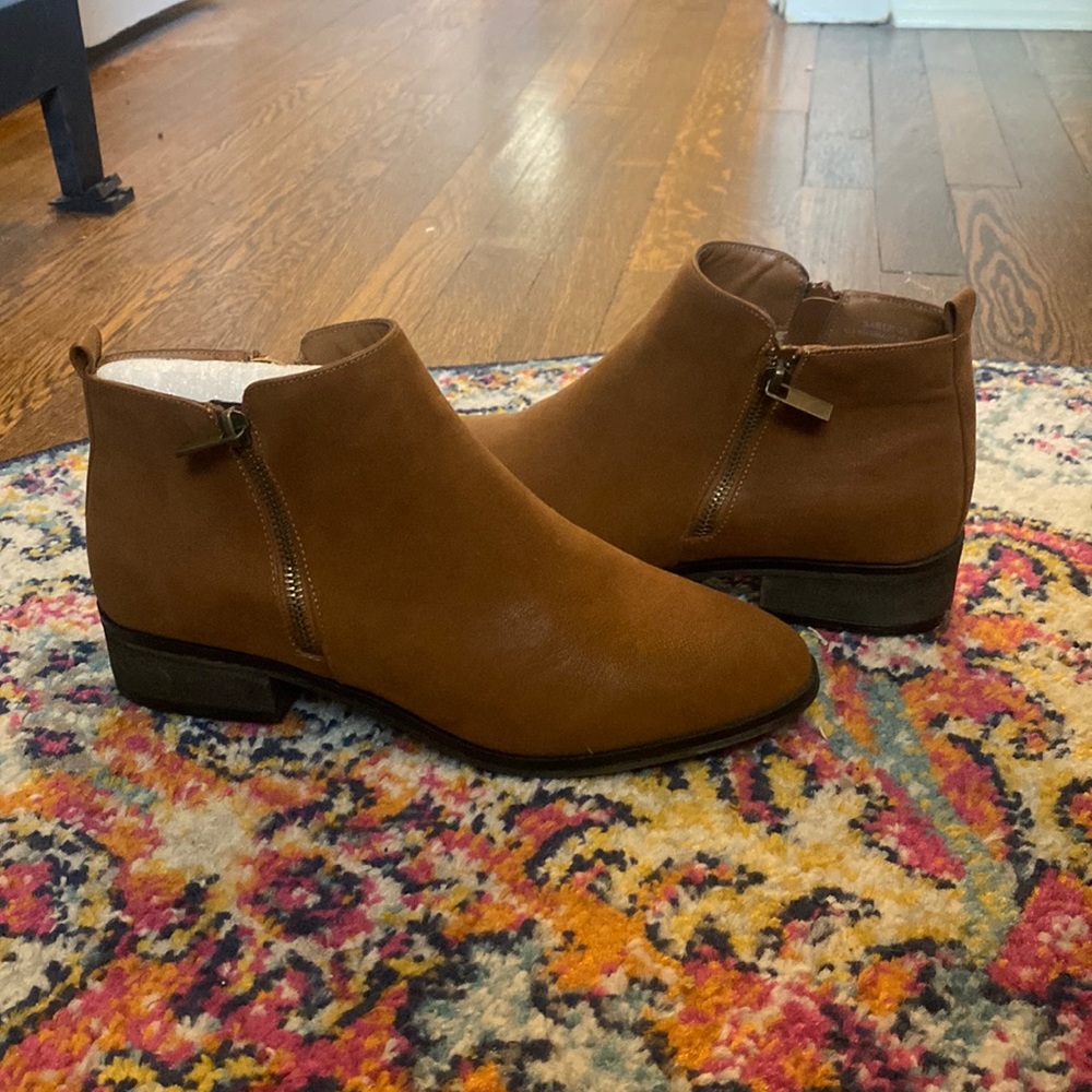 Leather Bamboo Ankle Boots